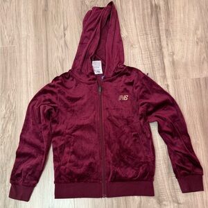 New Balance corduroy sweater for girls, size 7/8, burgundy